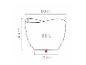 Planteuse 68L aux lignes courbes, dimensions : 59,5 x 44,5 x 35,5 cm.