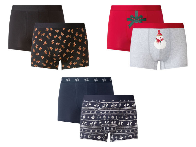 Aller en mode plein écran LIVERGY® Set de 2 boxers de Noël en un mélange de coton - Photo 1