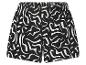 Short noir à motif abstrait blanc