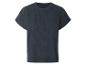 Kort mouw T-shirt, donkerblauw, geribbelde textuur.
