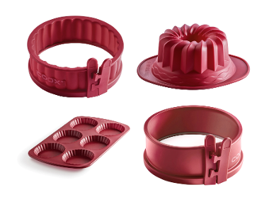 Coox Set de moules à pâtisserie - rouge foncé