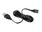 Câble de charge et de données USB-A vers USB-C noir, enroulé au milieu.