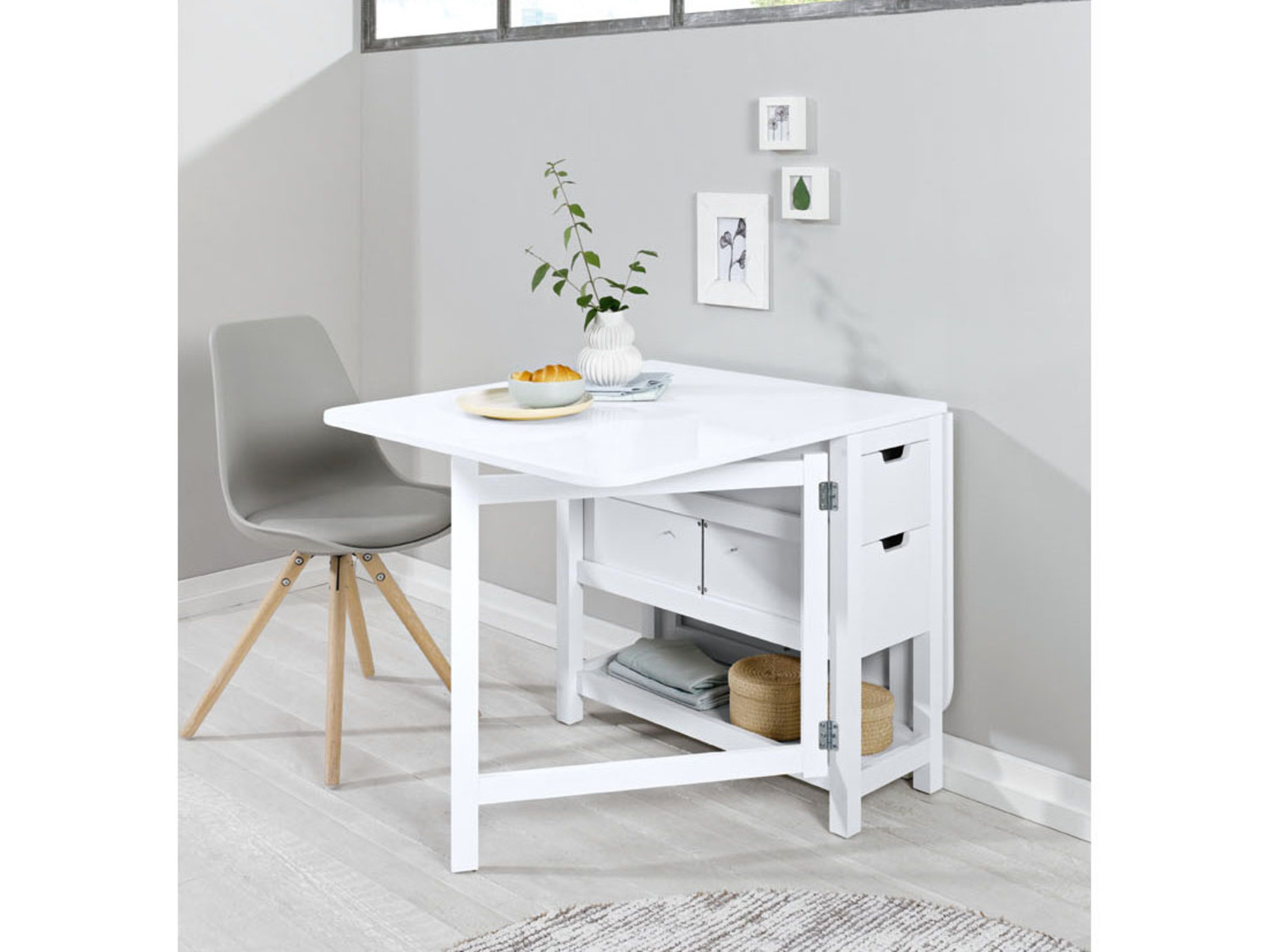 LIVARNO home Table pliante, 150 x 74 x 80 cm, blanche