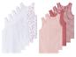 Lot de 10 débardeurs pour fille : 5 blancs (un à cœurs), 5 roses (un rayé).
