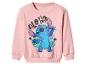 Roze kindertrui met Stitch-print en 'Aloha'-tekst met pailletten.