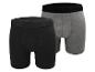 Twee MOXX herenboxershorts, één zwart en één grijs