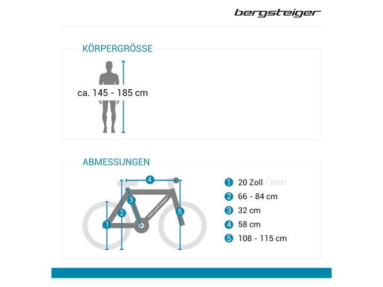 Aller en mode plein écran Bergsteiger Vélo pliant »Windsor«, 20 pouces, pliage rapide - Photo 23