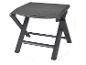 Tabouret pliant gris mesurant 49cm x 40.5cm x 37.5cm