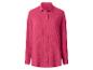 Fuchsia damesblouse met lange mouwen en gekreukelde textuur