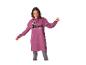 Femme en robe sweat à capuche Minnie Mouse violette et leggings gris.