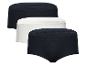 Drie Kaepa katoenen slips in zwart, wit en donkerblauw.