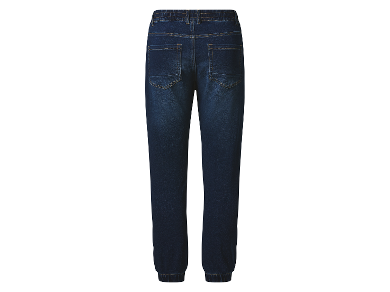 High-waisted jeans met elastische boorden.