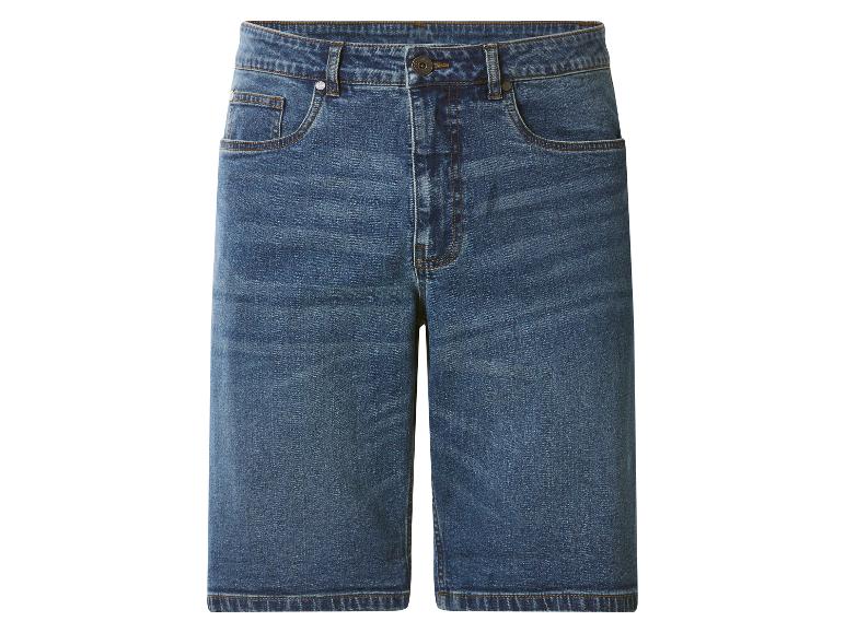 Blauwe rechte spijkerbroek shorts voor heren