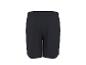 Zwarte sportshorts met elastische tailleband, achteraanzicht.