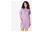Lila t-shirt jurk, casual kleding voor dames.