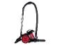 Aspirateur traîneau rouge et noir avec poignée métallique et tuyau flexible