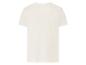 Achterkant van een wit T-shirt met korte mouwen.