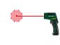 Thermomètre laser Parkside avec pointeur laser rouge illuminant une zone circulaire
