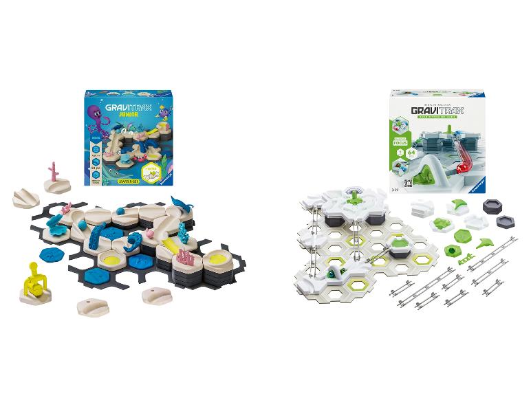 Deux ensembles GraviTrax : un ensemble de démarrage Junior Ocean et un ensemble GraviTrax Focus.