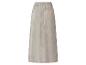 Lange, beige rok met elastische taille en gekreukelde textuur.