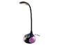 Lampe de bureau LED noire avec bras flexible et base lumineuse colorée