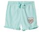 Lichtblauwe meisjes short met ruches en Paw Patrol hartprint