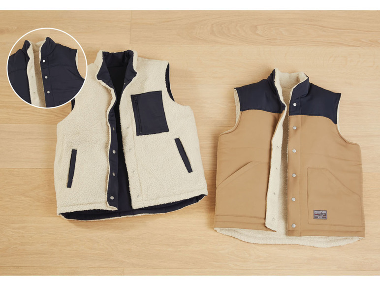Ga naar volledige schermweergave: LIVERGY® Omkeerbare bodywarmer met imitatielamsvacht - afbeelding 9