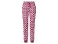 Pantalon de pyjama violet à pois blancs avec cordon de serrage à la taille.