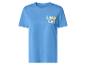 Blauw T-shirt met korte mouwen met 'CIN CIN' opdruk en een citroencocktail.