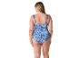 Blauw paisley-print eendelig badpak.