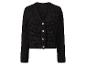 Zwarte gebreide cardigan met knopen.