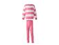 Ensemble pyjama deux pièces pour fille, comprenant un haut à manches longues rayé rose et blanc et un pantalon long côtelé rose.