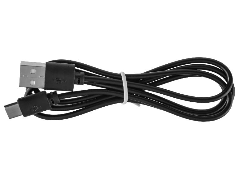 Zwarte USB-C naar USB kabel.