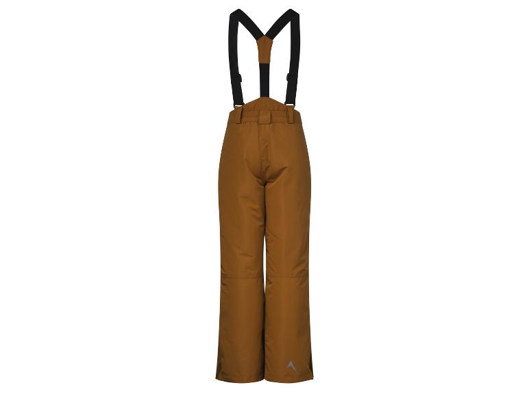 Pantalon de ski marron avec bretelles.