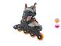 Rollers en ligne noirs et orange avec taille ajustable et détails gris.