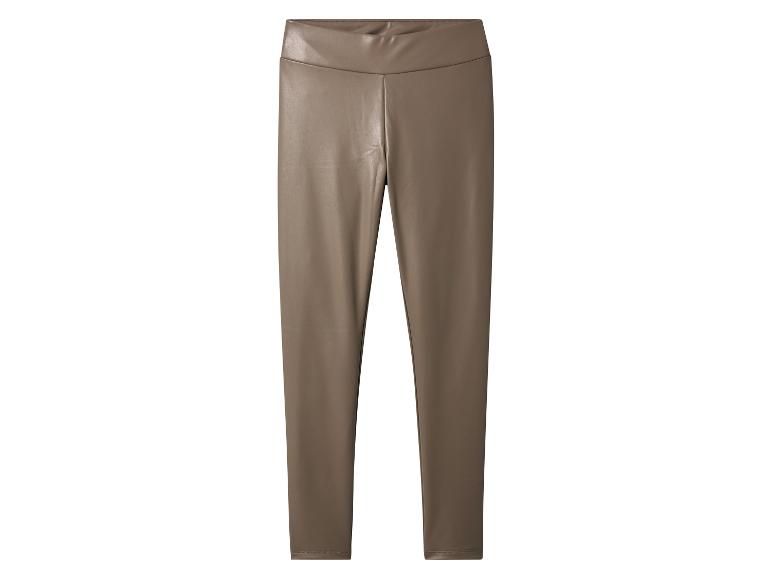 Legging marron taille haute en similicuir