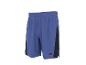 Blauwe sportshorts met zwarte details en logo op de pijp.