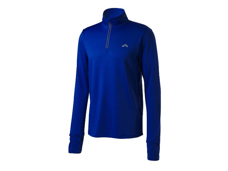 Haut de sport bleu à manches longues avec fermeture éclair pour homme