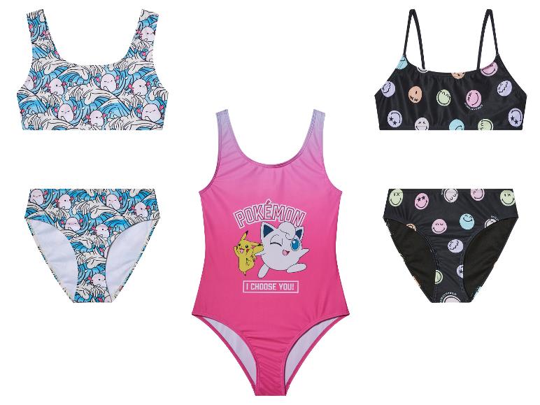 Pokémon en Smiley badpakken: eendelig, bikini en slip.