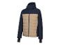 Veste d'hiver bicolore bleu marine et beige avec capuche
