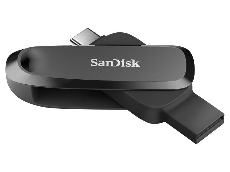 Zwarte dubbelzijdige USB-stick met USB-A en USB-C connectoren