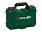 Groene Parkside gereedschapskist met handvat.