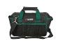 Parkside gereedschapstas, zwart met groen, met schouderband.