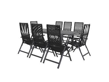 Table de jardin extensible avec 8 chaises de jardin LIVARNO home Miami