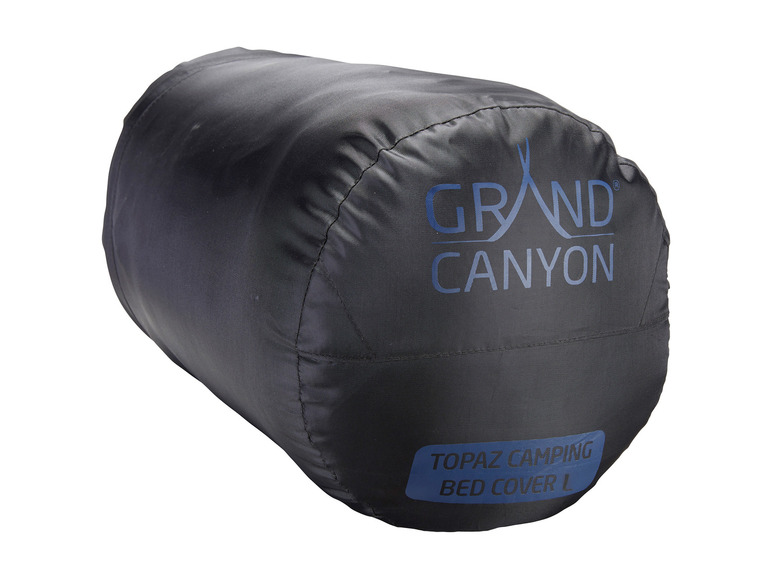 Une housse de sac de couchage noire Grand Canyon pour lits de camping.