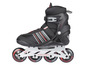 Zwarte inline skates met rode accenten en ABEC 7 wielen.