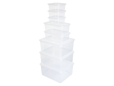 LIVARNO home Boîtes de rangement, set de 8 boîtes, empilables