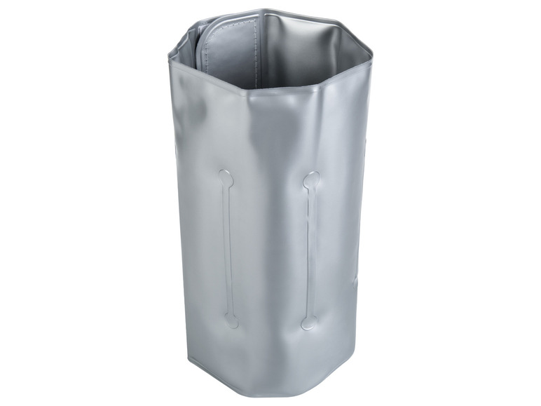 Een zilveren waterdichte zak voor het bewaren van spullen.