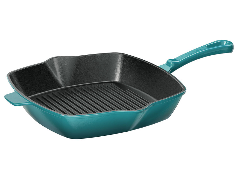 Ga naar volledige schermweergave: Gietijzeren grillpan, 24,5 x 24,5 cm - afbeelding 3