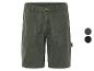 Olijfgroene en zwarte cargo shorts van katoen.